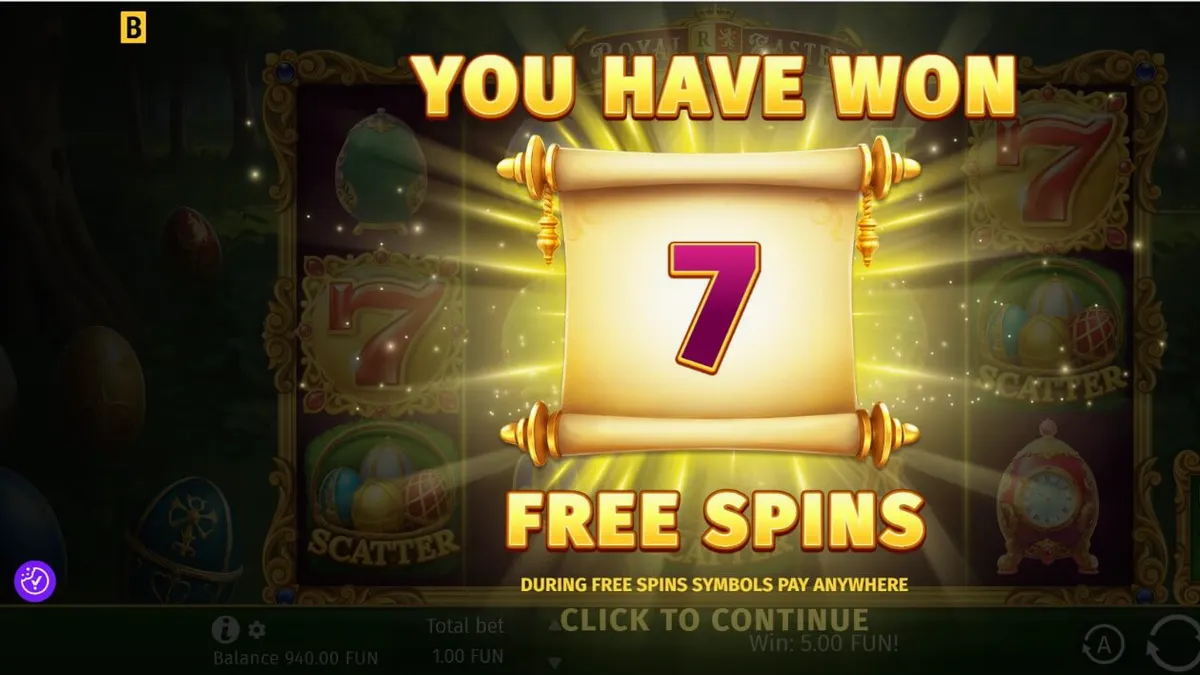 Tampilan visual mewah dari slot Royal Easter dengan telur Fabergé yang elegan