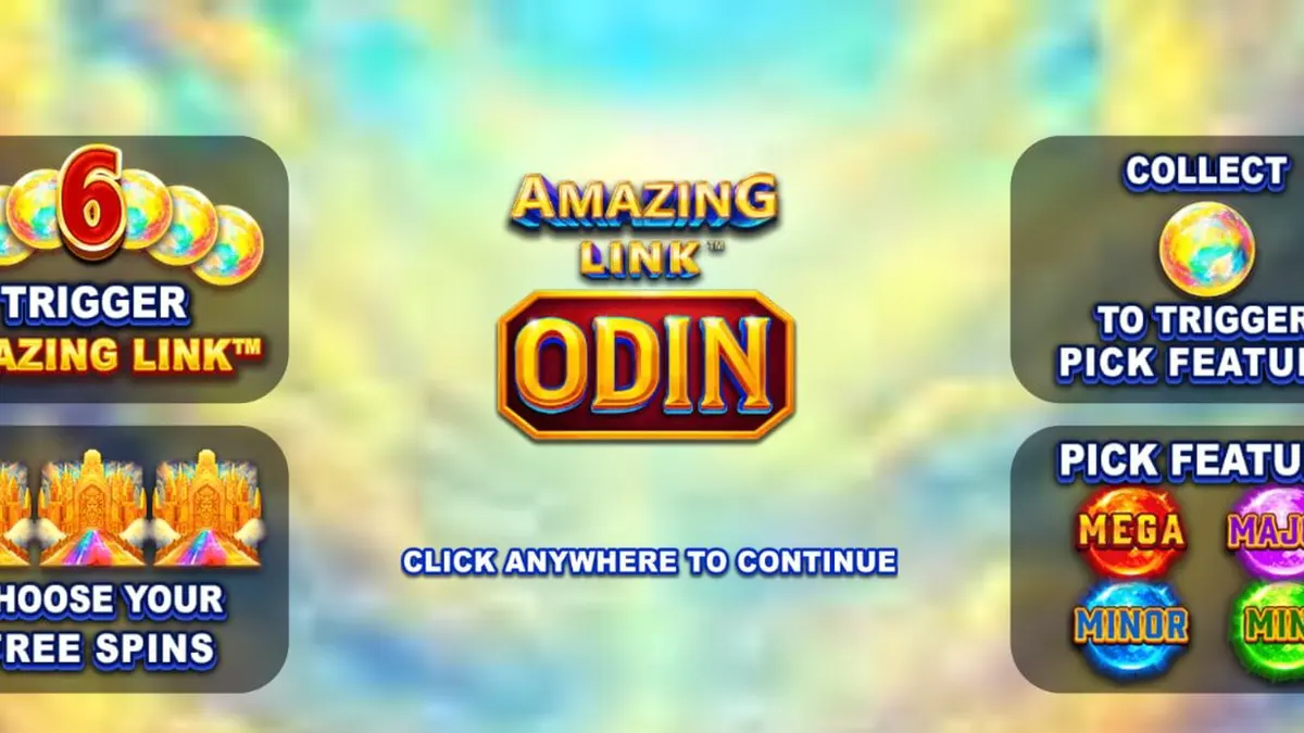 Amazing Link Odin slot game interface featuring Norse mythology theme