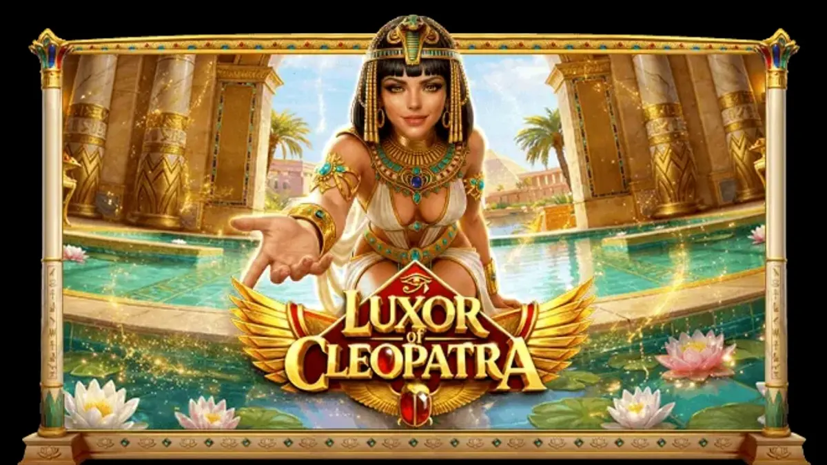 Tampilan visual slot Luxor of Cleopatra dengan tema istana Mesir yang mewah